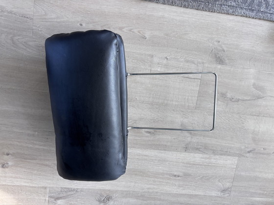 Image 1 of Magnifique canapé d'angle Montel en cuir noir avec section de relaxation électrique