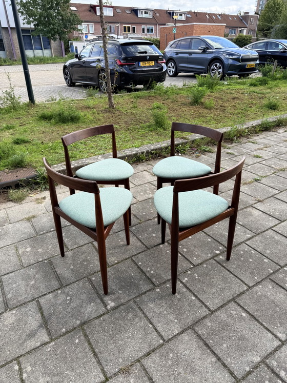 4x Restored ‘Roundette’ Dining chairs, Frem Rølje ‘60 – Wood, Wool (photo 15 of 15)