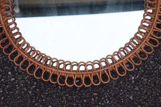Image 1 of Grande specchio in rattan di Franco Albini, Italia, 1960