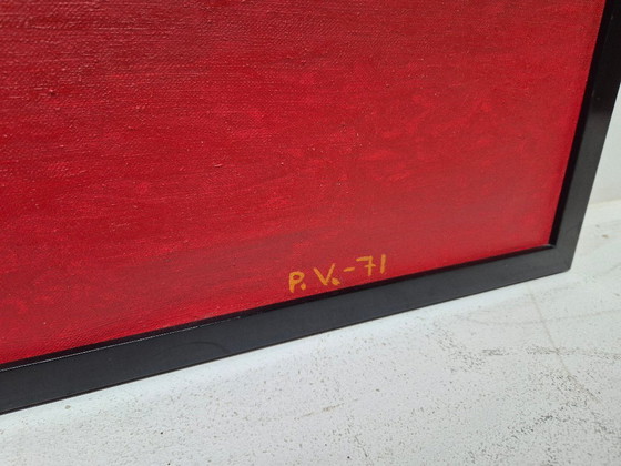 Image 1 of Olieverf op doek, gesigneerd en gedateerd 1971, van Pauli Vuorisalo (1944-2016), een Finse schilder.