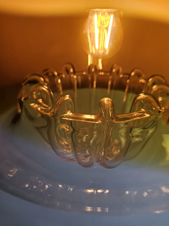 Image 1 of Orange transparent glass pendant lamp from Italy