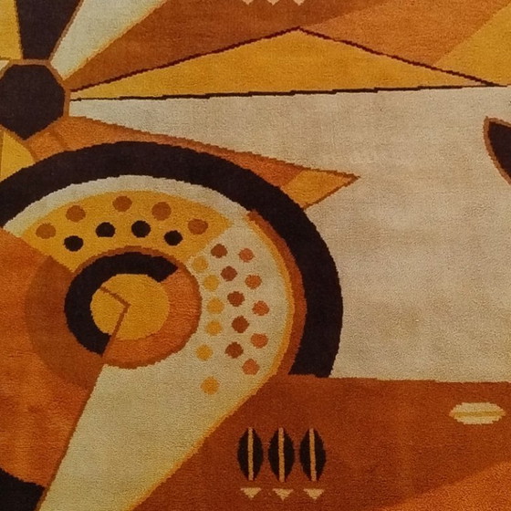 Image 1 of 1950s Constructivist Mechanical Futuristic Rug/Tapestry. Made in France