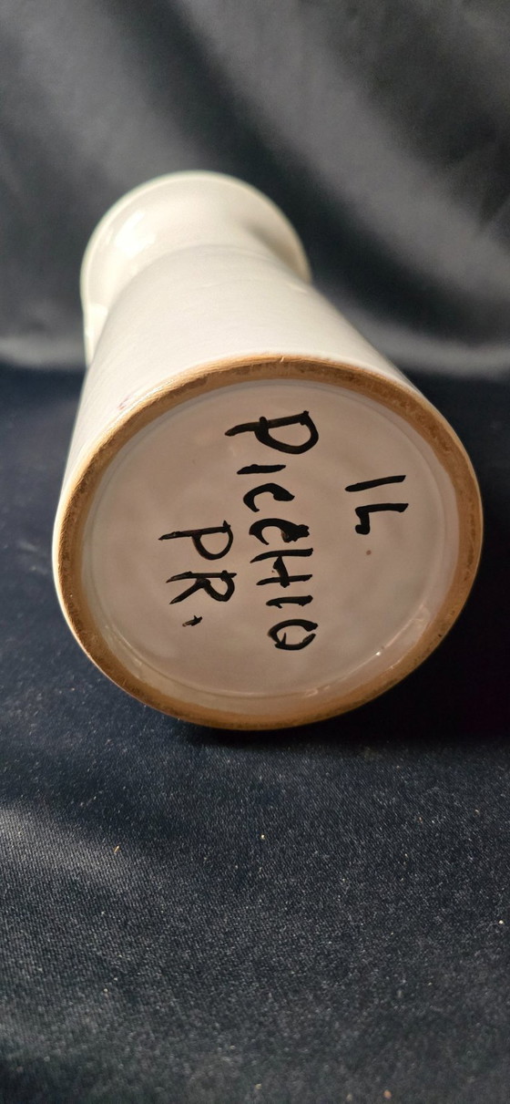 Image 1 of Vaso in ceramica bianca di Enzo Bioli (1832) per Il Picchio , Italia anni '70