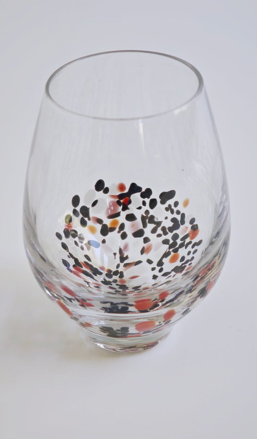 Bicchieri artistici messicani soffiati a mano con coriandoli