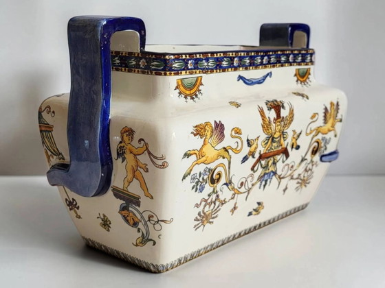 Jardinera de loza Gien del siglo XIX – Macetas, Porcelain (photo 5 of 11)