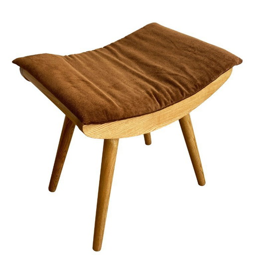 1970's Mid-Century Modern Stool with New Upholstery