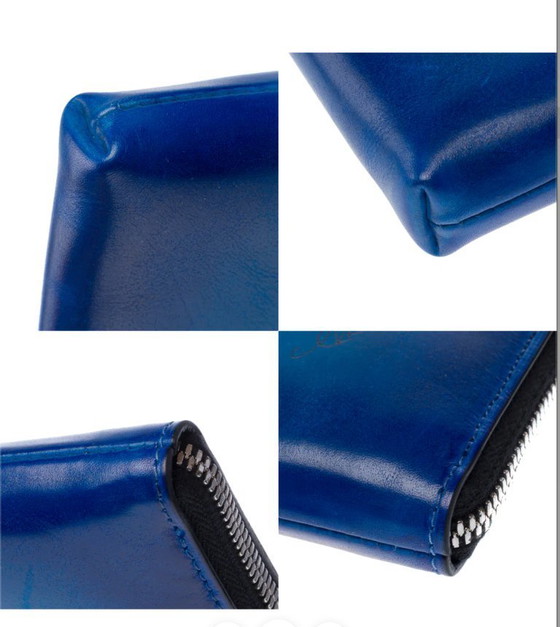 Image 1 of Borsa NON SIGNE / UNSIGNED in Cuir Bleu - 103447