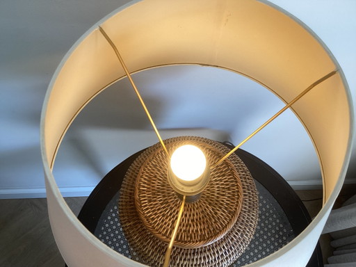 Lampada da tavolo birmana in rattan Flamant con paralume in lino – tafellampen, Wicker, Rubber (photo 2 of 6)