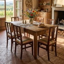 Dining Chairs in Walnut, Set of 6, Italy late 18th Century