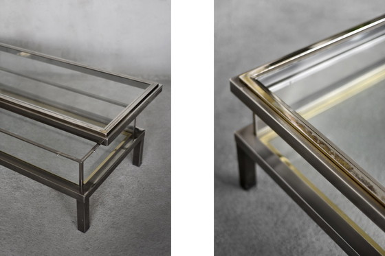 Image 1 of Vintage coffee table with glass cabinet by Maison Jansen, France 1970