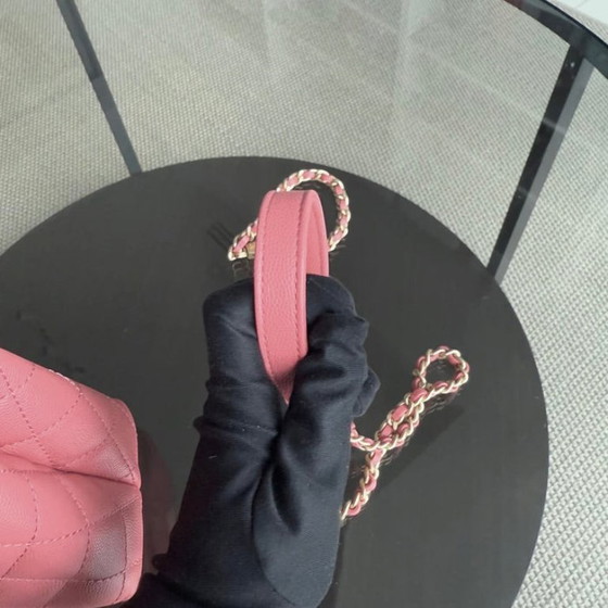 Image 1 of Chanel Coco Handle Small - Pelle trapuntata color caviale rosa con finiture dorate Serie 27