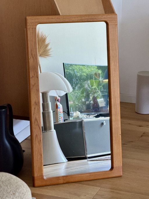 Miroir vintage en teck de style danois moderne du milieu du siècle, modèle n° 248 de Silkeborg
