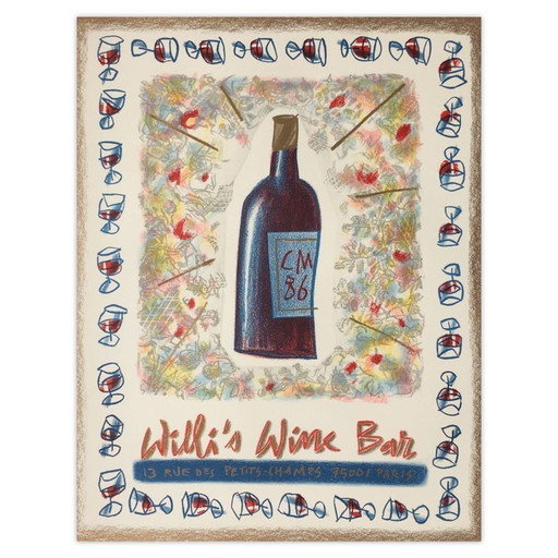 Cathy Millet Poster Willi's Wine Bar 1986 – Paper