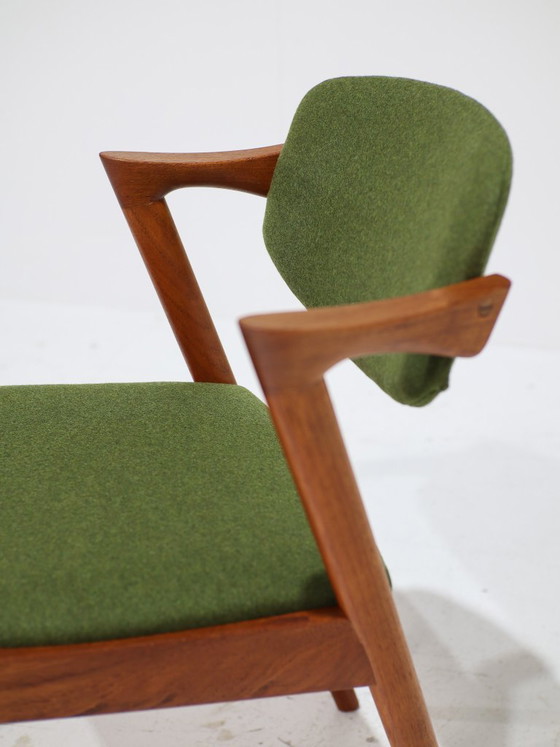 6 sedie da pranzo Kai Kristiansen modello 42, colore verde teak, anni '60. – Wood (photo 9 of 12)
