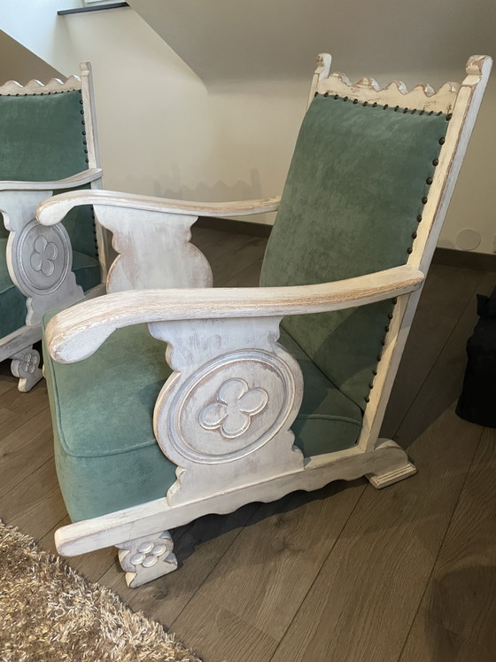 Vintage Reading Armchairs – Metal, Velvet (photo 4 of 5)