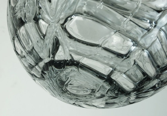 Image 1 of no. 2 de 2 - élégante lampe suspendue mid century doria-leuchten verre et métal gris clair et fumé années 60 70 suspension