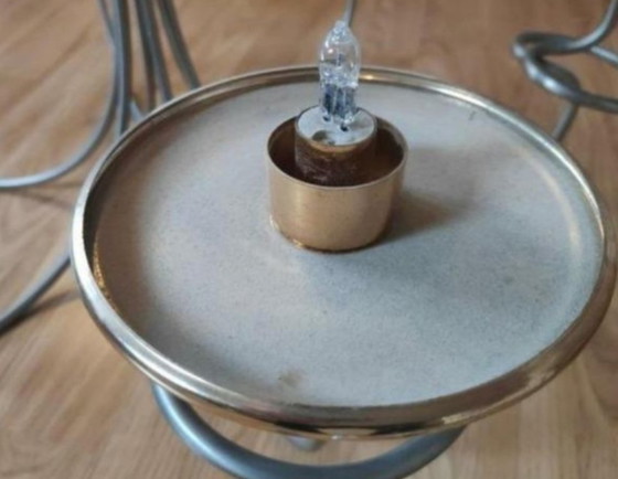 Image 1 of Italienischer 6-flammiger Kronleuchter / Pendelleuchte – Mitte des 20. Jahrhunderts