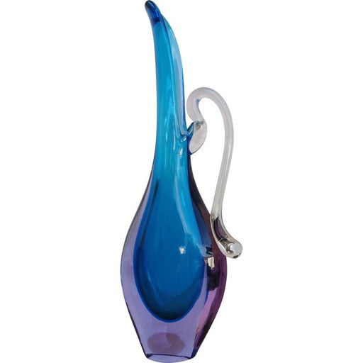 Vase vintage Murano cristal bleu 1970