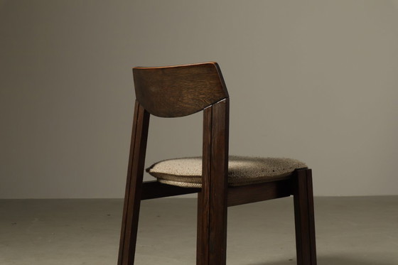 Image 1 of Brutalist Oak Dining Chairs, Netherlands, 1970s – Set of 6