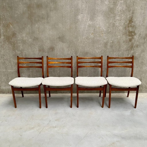 4 chaises de salle à manger vintage Topform en palissandre, années 1970