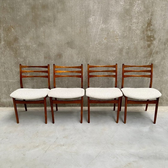 Image 1 of 4 chaises de salle à manger vintage Topform en palissandre, années 1970