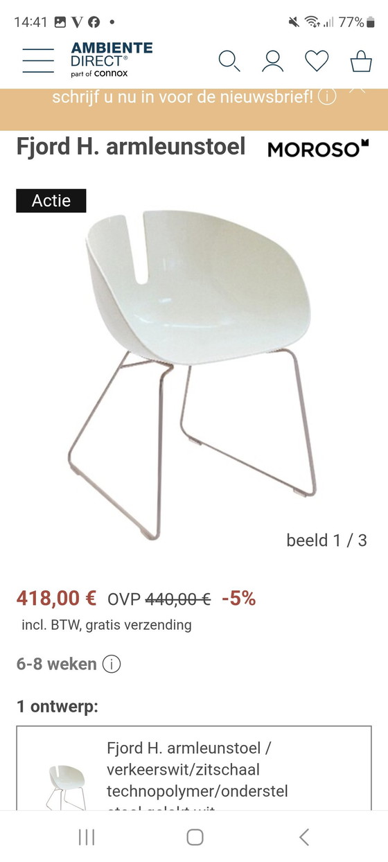 Image 1 of Moroso Fjord P. Urquiola white x 4 