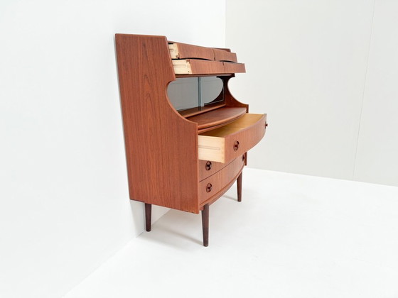 Image 1 of Mid-Century Teak Secretary Desk with Drawers | Gunnar Falsig by Falsig Mobler