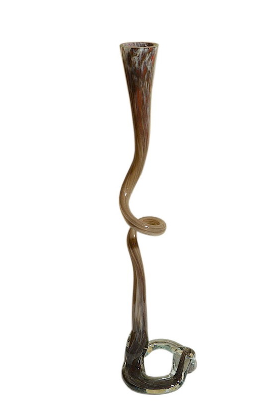 Vase en trompette, verre d’art dans le style de Murano, soufflé bouche, H59cm – Glass, Murano Glass (photo 3 of 7)