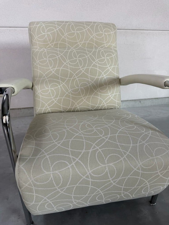 Leolux Scylla Armchairs with Footstool - Fabric and Leather – Footstools & poufs, Textile (photo 10 of 17)
