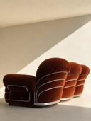 1970s italian Space Age 3-Seater Velvet Sofa – Attributed to Adriano Piazzesi