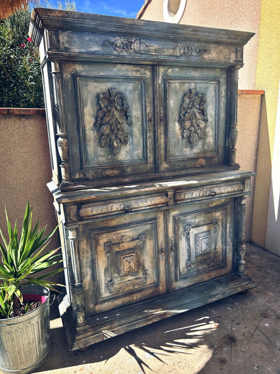 Antieke Buffetkasten met Toscaanse patina – Hout (photo 12 of 15)