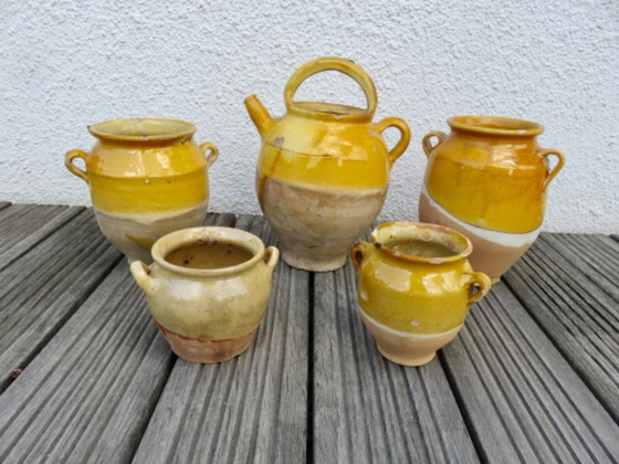 Image 1 of Tarro para conservar alimentos, terracota amarilla vidriada, suroeste de Francia, finales del siglo XIX.