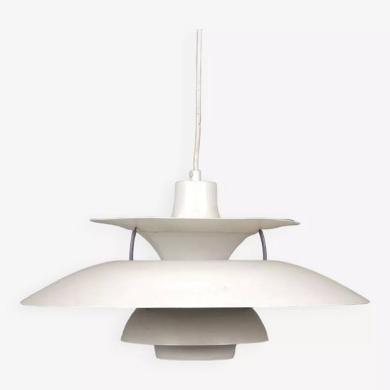 Image 1 of PH5 white pendant light – Poul Henningsen – Aluminium – DK, 1980s