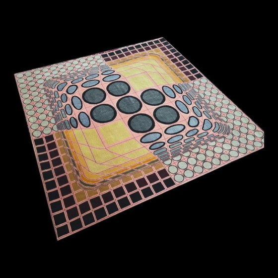 Alfombra de lana Victor Vasarely JENGE CA – Tejido a mano con base de algodón geométrico (220 x 225 cm) – Wool (photo 3 of 9)