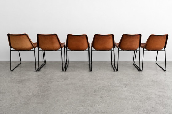 6x Soly Luna 'Giron' dining room chairs – Sol y Luna, Dining chairs, Leather, Metal (photo 4 of 5)