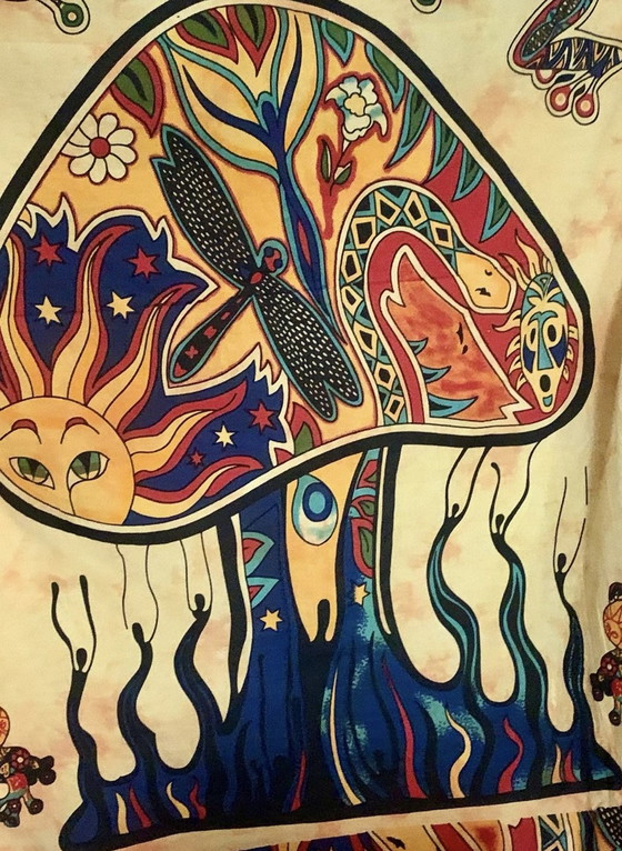 Psychedelische Indiase Wanddecoratie 210x234 cm, Katoen, Meerdere kleuren (foto 2 van 14)