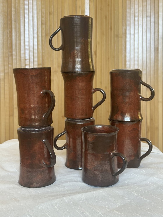 Image 1 of Set di 8 tazze da caffè in ceramica vintage di Carry Heessen