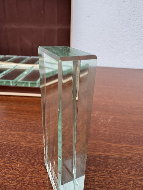 Image 1 of Art Deco messenhouder van spiegelend kristal