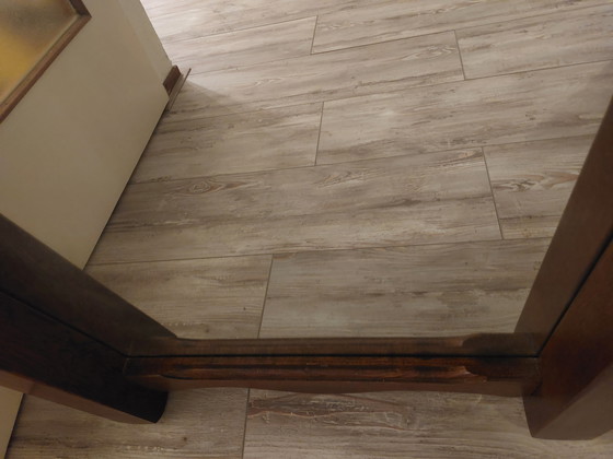 Image 1 of Wood Solid Mirror With 2 Sturdy Hanging Hooks