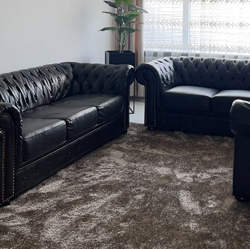 Black sofas