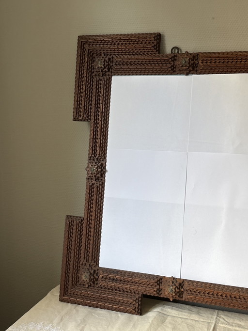 Cornice antica in stile arte popolare | Arte folk | 78 x 67 cm