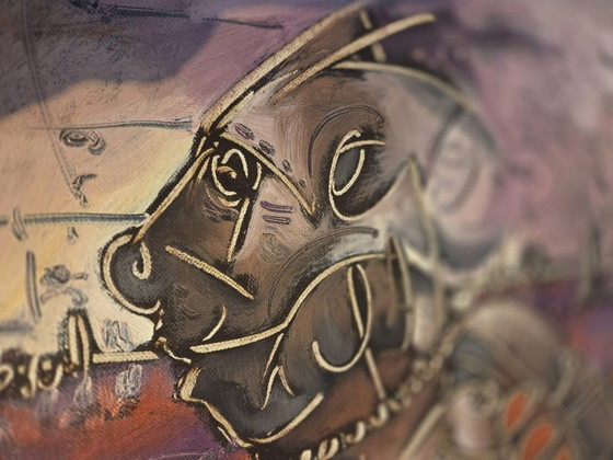 Image 1 of FABIO CUMAN (New Italian Figuration). "Warrior," 2011 - Oil on canvas, 80x40x4 cm