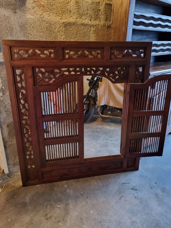 Image 1 of Balinese mirror with shutters, Wood Indonesia 120X130cm