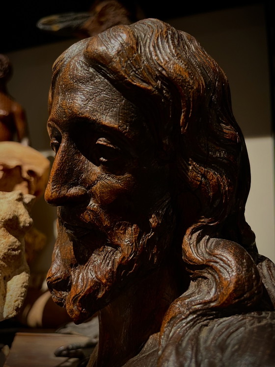 Image 1 of Museum-quality 18th-Century Oak Bust of Christ (c. 1725) | Ecclesiastical Masterpiece