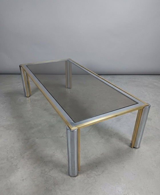 Image 1 of Tavolino da caffè vintage Belgo Chrome in cromo e vetro fumé