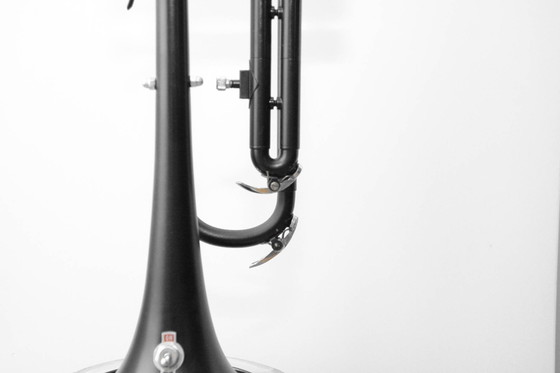 Image 1 of Trumpet lamp floor lamp black glass shade unique