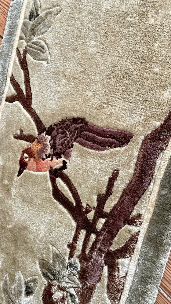 Image 1 of Vintage zijden vogelkleed - 75x28cm