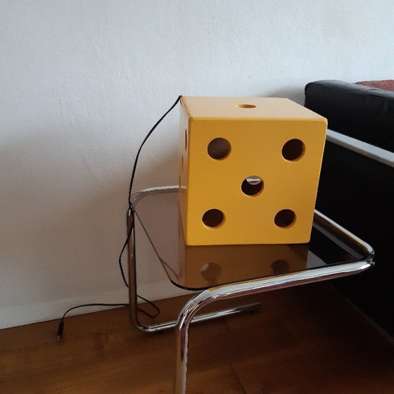 Image 1 of Lampada a dadi in legno vintage, fatta a mano, pezzo unico, anni '60