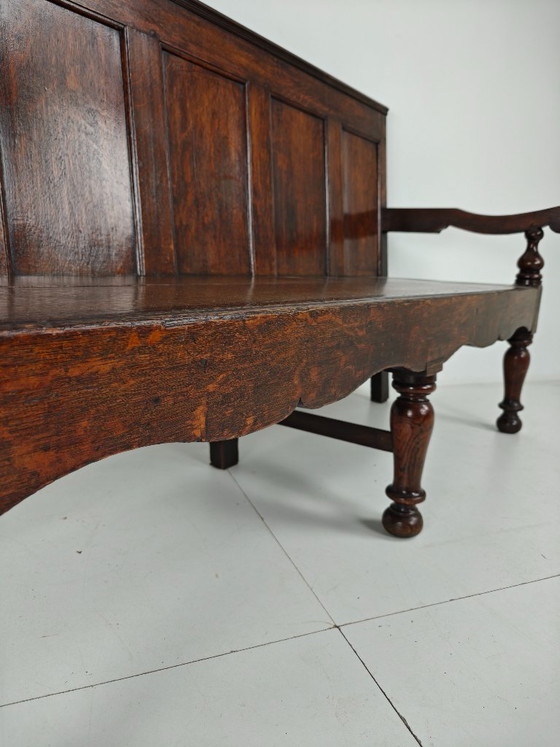 18th Century Georgian Oak Settle Bench – Dated Circa 1790 – Couches, Wood (photo 5 of 13)