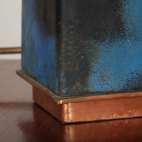 Image 1 of Enamelled metal table lamp from the 1950s